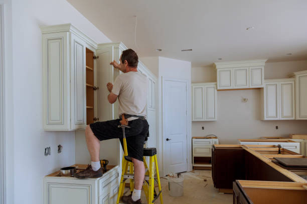 Kitchen island installation in Audubon by JMT Kitchen Cabinet